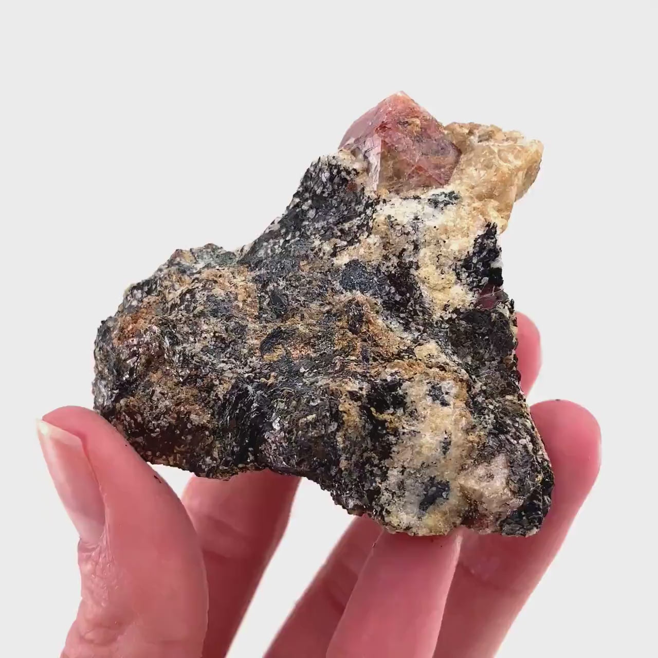 Red Zircon on Matrix (Pakistan) | natural red zircon, raw zircon, zircon crystal, natural crystal, mineral specimen, rare crystals