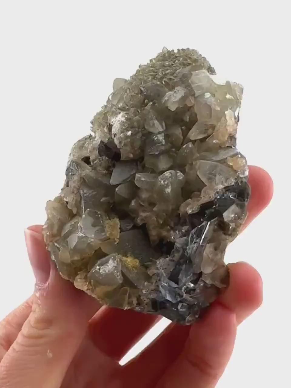 Blue Fluorite w/ Calcite (Pakistan) | blue fluorite crystal cluster, mineral specimen