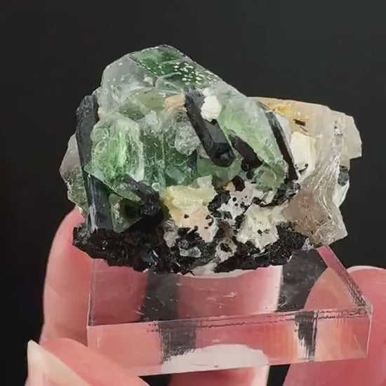 Fluorite w/ Schorl (Erongo, Namibia) | Lollipop Pocket, fluorite cluster, green fluorite, mineral specimen