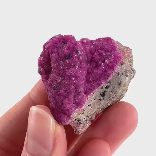 Cobaltoan Calcite w/ Heterogenite | natural pink crystal cluster, mineral specimen