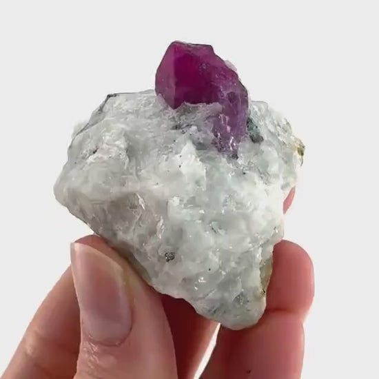 Ruby on Matrix | Natural crystal cluster, UV reactive, raw mineral specimen (Pakistan)