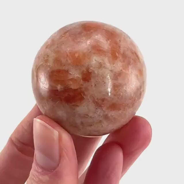 Orange Sunstone Sphere | Polished Flashy Crystal Ball