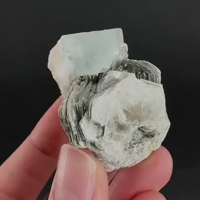 Aquamarine with Muscovite | natural blue crystal, mineral specimen from Pakistan