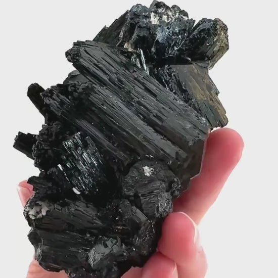 Raw Black Tourmaline Crystal Cluster | Namibia Protection Stone