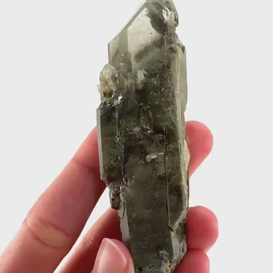 Chlorite Quartz | green phantom quartz crystal, mineral specimen