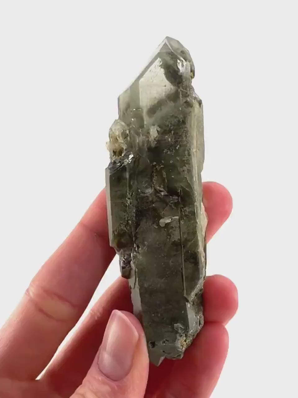 Chlorite Quartz | green phantom quartz crystal, mineral specimen