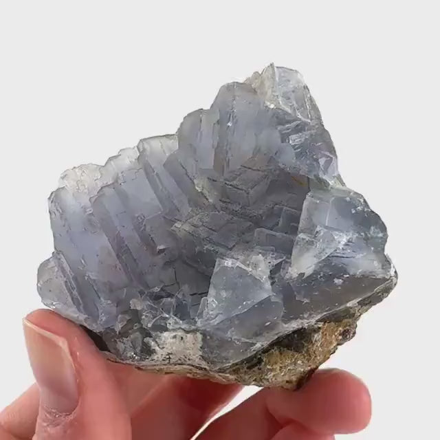 Blue Fluorite (Pakistan) | blue fluorite crystal cluster, mineral specimen