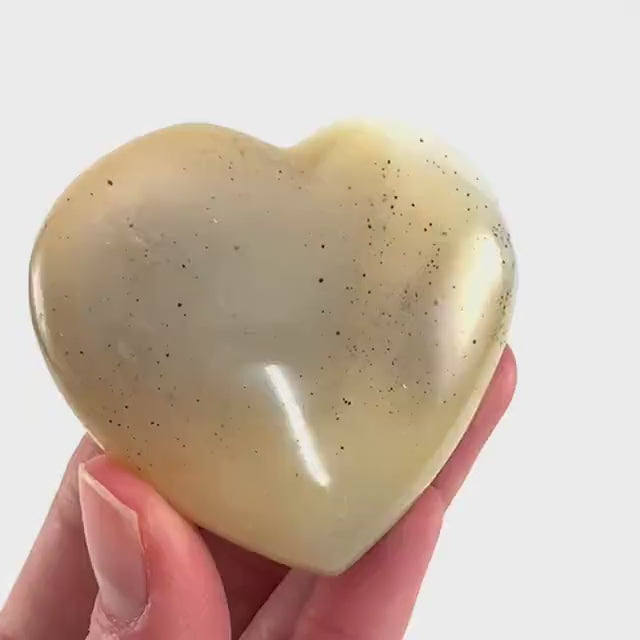 Dendritic agate heart, dendritic agate, crystal heart, dendritic agate palm stone