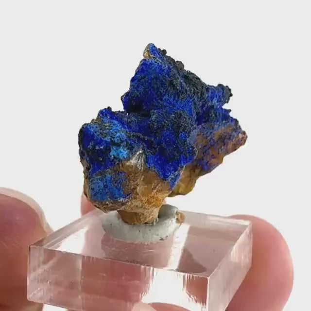 Azurite | natural blue crystal cluster, raw mineral specimen from Morocco