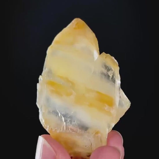 Yellow Bone Quartz (Pakistan) | yellow quartz crystal point, mango quartz, mineral specimen