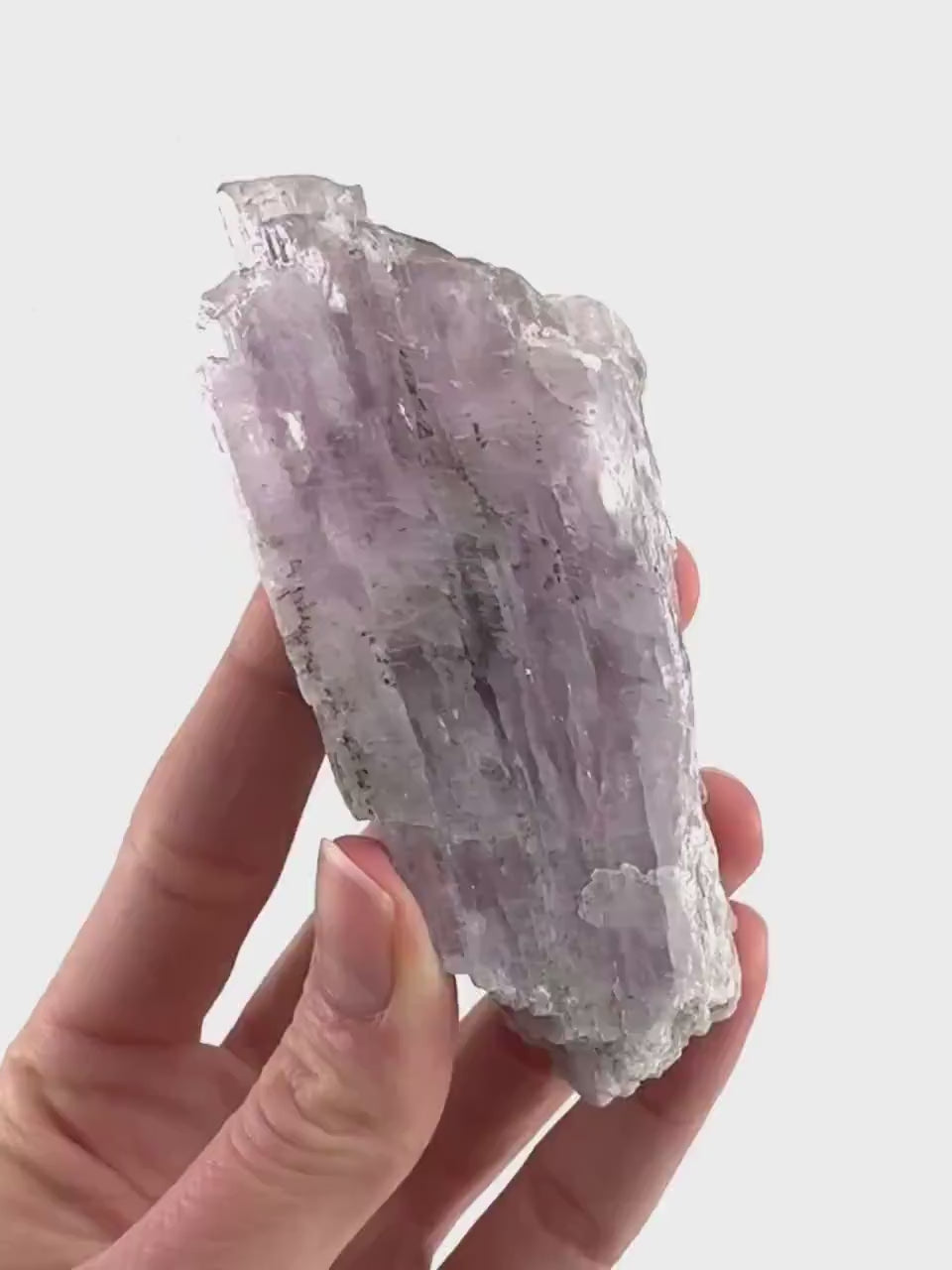 Lavender Kunzite | raw pink spodumene crystal, mineral specimen from Pakistan