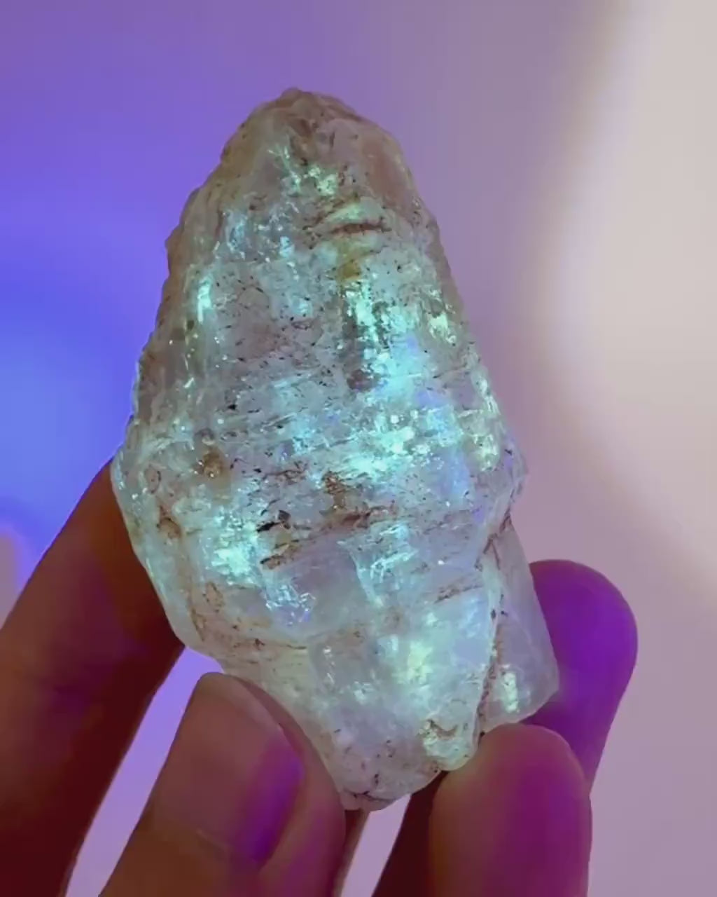 Firefly Petroleum Quartz | UV reactive crystal, fluorescent mineral from Madagascar