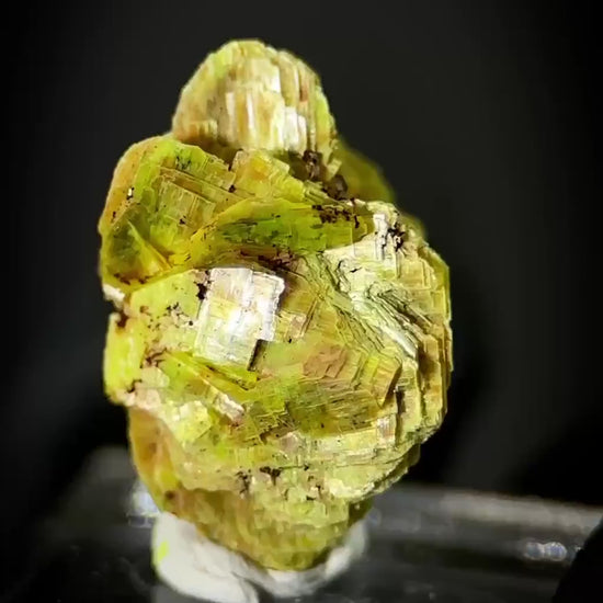 Uranocircite | fluorescent UV reactive crystal, rare mineral specimen from Germany