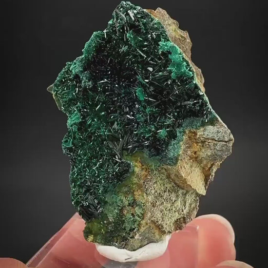 Atacamite | green crystals on matrix, rare mineral specimen from Chile