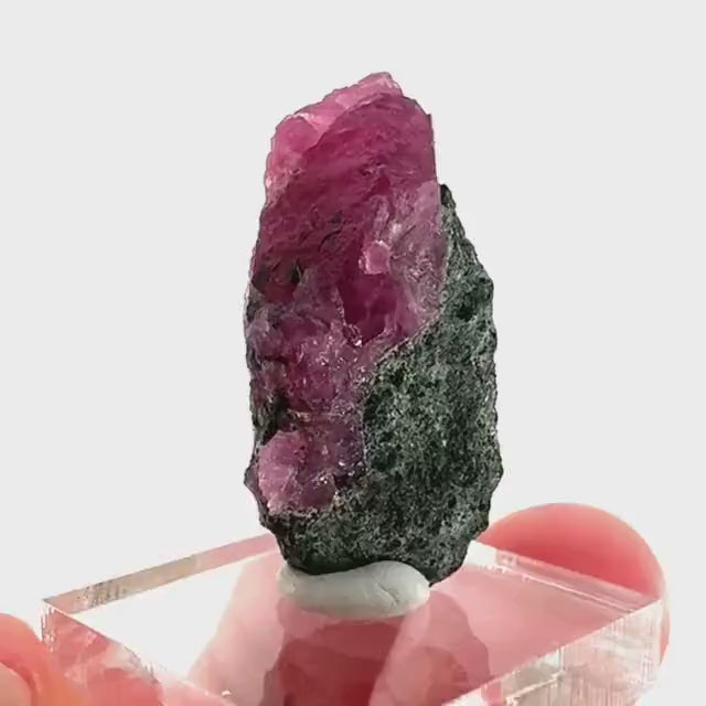 Ruby on Matrix | genuine raw red ruby crystal, natural mineral specimen