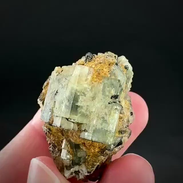 Beryl var. Goshenite with Black Tourmaline | natural crystal cluster, mineral specimen from Namibia