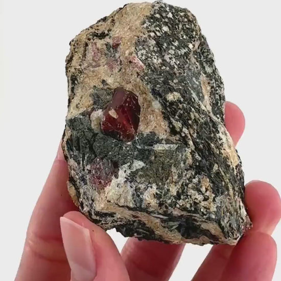 Red Zircon on Matrix | natural red crystal, mineral specimen from Pakistan
