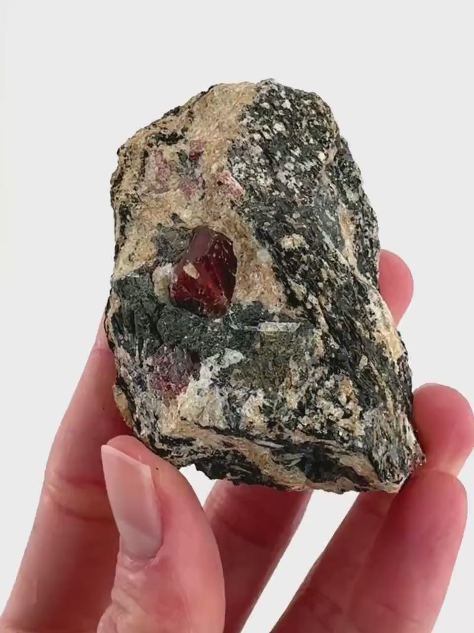 Red Zircon on Matrix | natural red crystal, mineral specimen from Pakistan