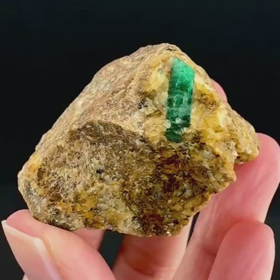 Emerald on Matrix | natural green crystal cluster, raw mineral specimen (Pakistan)