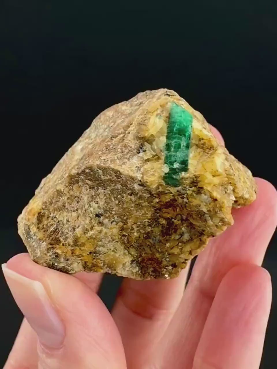 Emerald on Matrix | natural green crystal cluster, raw mineral specimen (Pakistan)