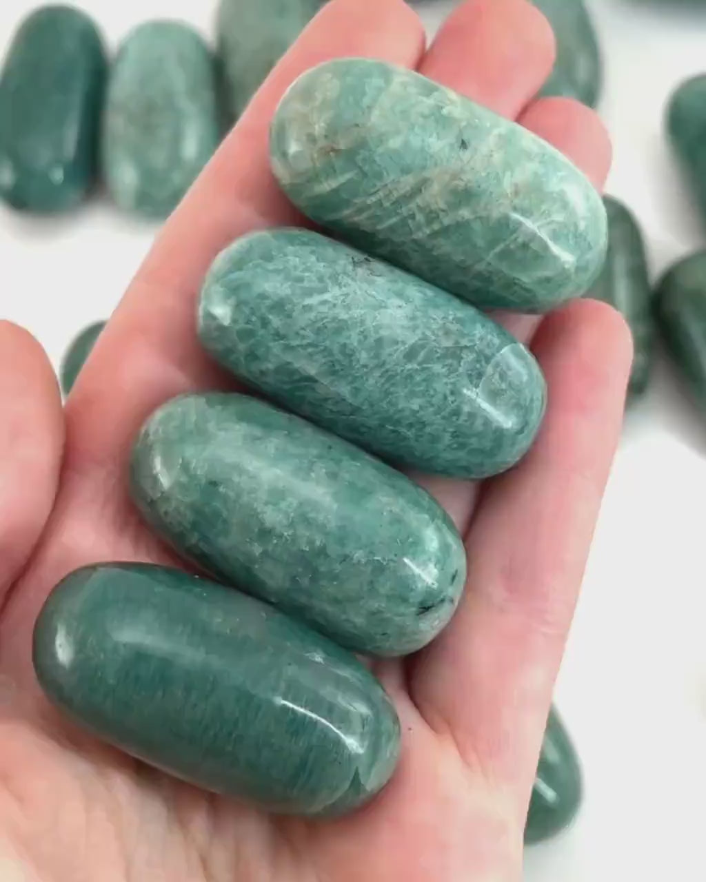 ONE Polished Amazonite, amazonite stone, tumbled amazonite, amazonite tumble, amazonite palm stone