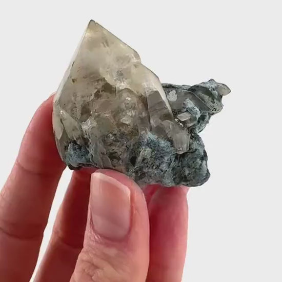 Gitter Quartz with Feldspar & Foitite | lattice crystal, mineral specimen from Namibia