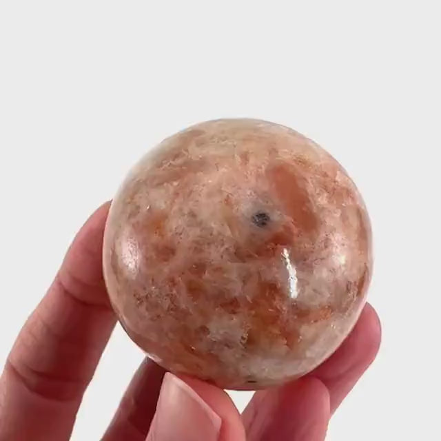 Orange Sunstone Sphere | Polished Flashy Crystal Ball