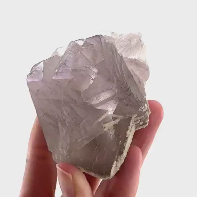 Purple Fluorite w/ Calcite (Pakistan) | purple fluorite crystal cluster, mineral specimen