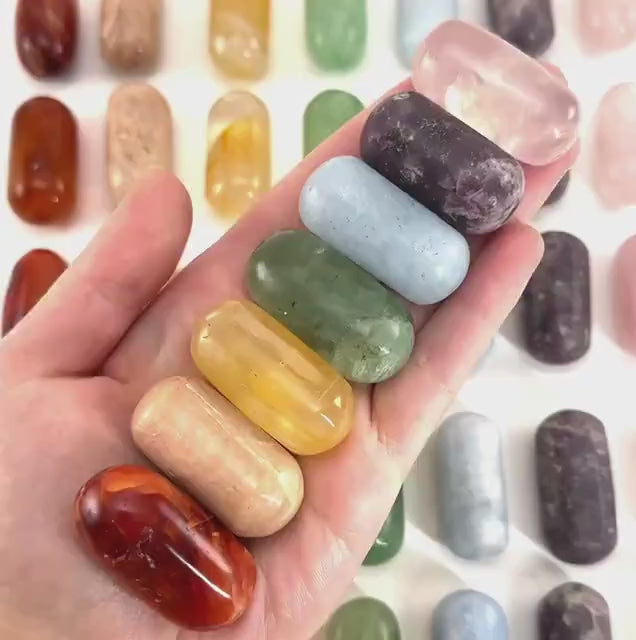Chakra Crystal Set | 7 rainbow crystals, shiva set, chakra crystals, pocket stone, chakra tumbled stones