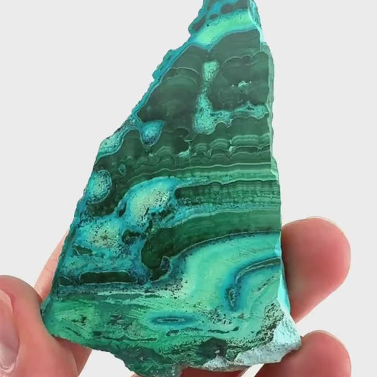 Malachite & Chrysocolla Slice (Congo), natural malachite, malachite slice, malachite slab, malacolla slice, polished malachite