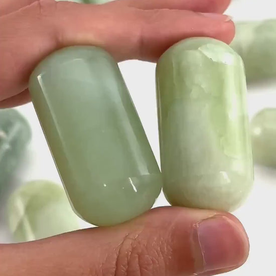 ONE Polished New Jade, serpentine jade, polished new jade, grape jade tumble, serpentine crystal, tumbled stones