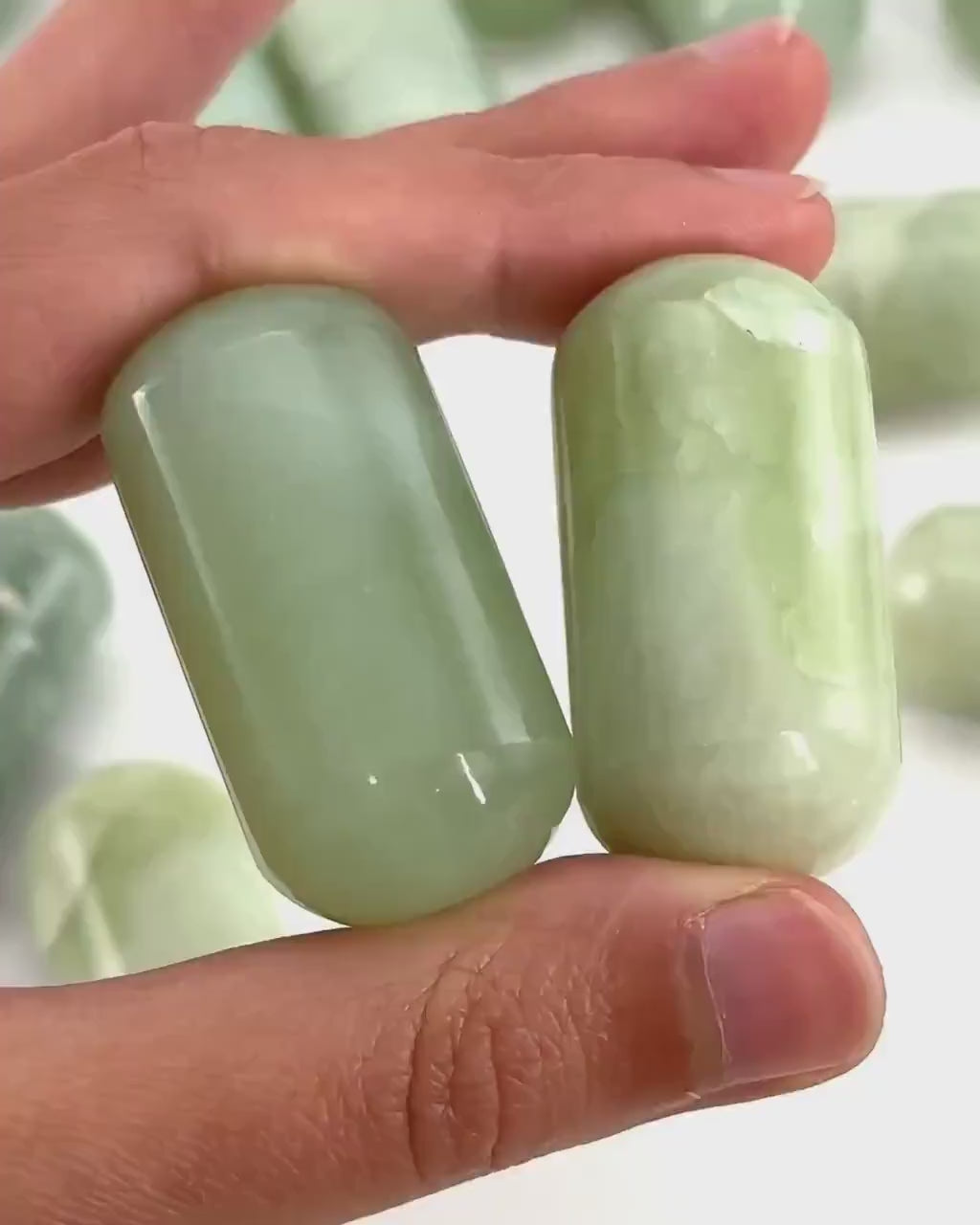 ONE Polished New Jade, serpentine jade, polished new jade, grape jade tumble, serpentine crystal, tumbled stones