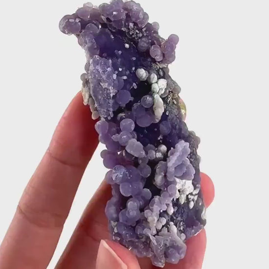 Grape Agate | botryoidal crystal cluster, purple mineral specimen from Indonesia
