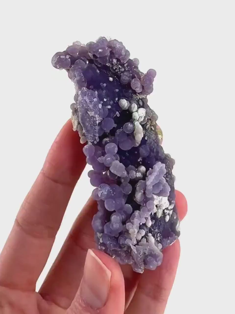 Grape Agate | botryoidal crystal cluster, purple mineral specimen from Indonesia