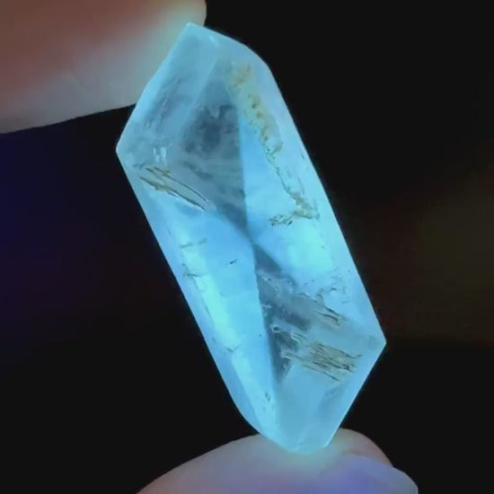 Hourglass Selenite | Phosphorescent UV Reactive Gypsum Crystal from Canada