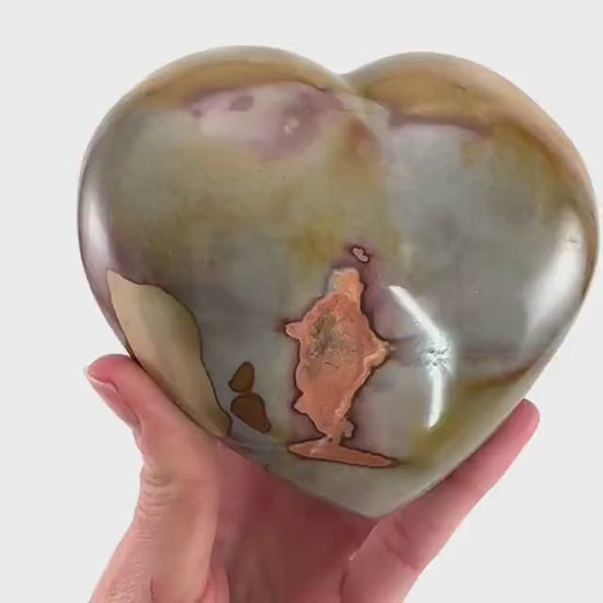 Polychrome Jasper heart, desert jasper heart, crystal heart, Palmstone, desert jasper