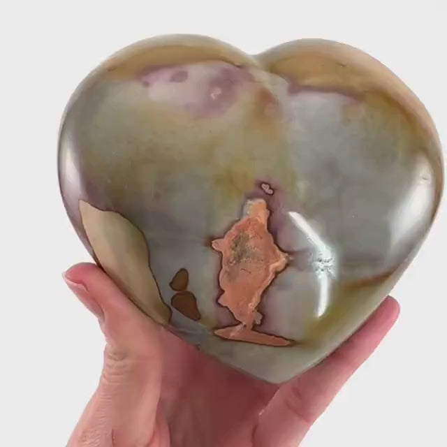 Polychrome Jasper heart, desert jasper heart, crystal heart, Palmstone, desert jasper