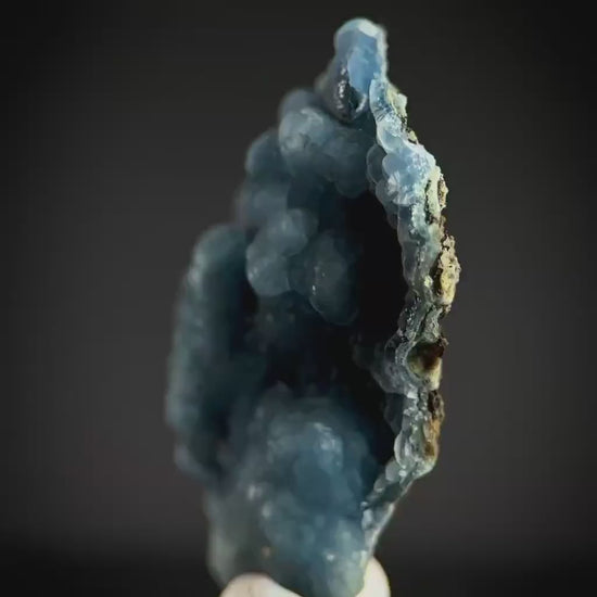 Plumbogummite | blue pyromorphite pseudomorph crystal, rare mineral specimen