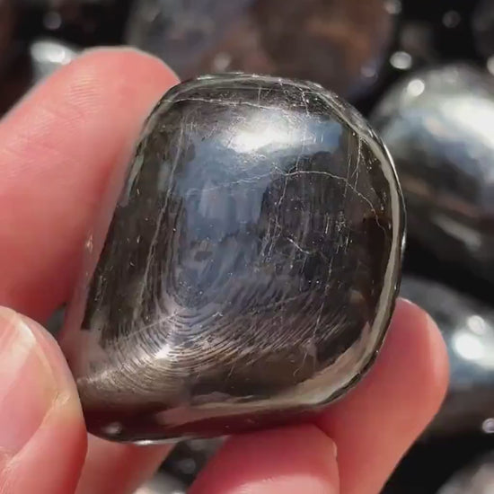 ONE Hypersthene Tumble (India) | tumbled hypersthene, pocket stone, worry stone, minerals, gemstones, tumbled stones