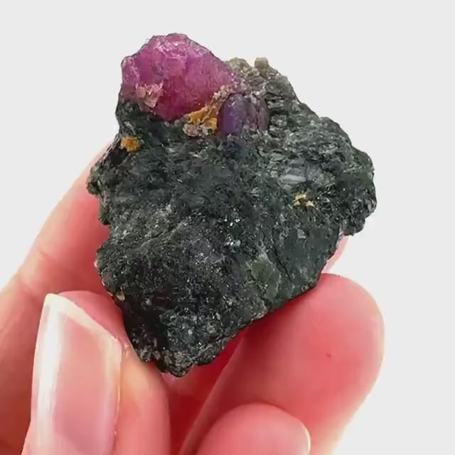 Ruby on Matrix | genuine raw red ruby crystal, natural mineral specimen