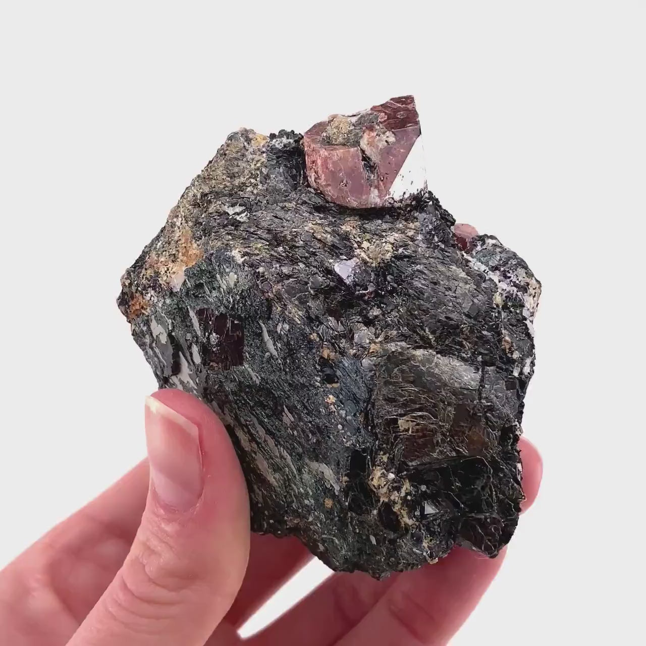 Red Zircon on Matrix (Pakistan) | natural red zircon, raw zircon, zircon crystal, natural crystal, mineral specimen, rare crystals
