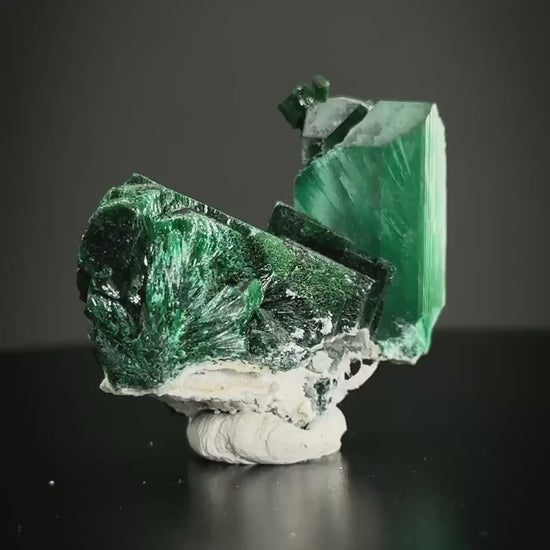 Malachite Pseudomorph after Azurite | rare green crystal, mineral specimen from Tsumeb Mine, Namibia