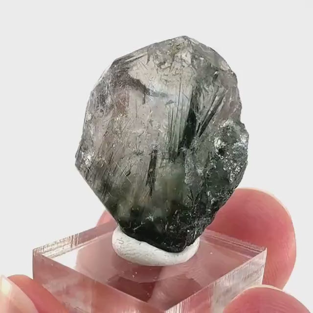 Fluorapatite with Actinolite Inclusions (Pakistan) | terminated apatite crystal, mineral specimen, rare crystals