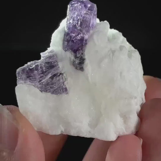 Scapolite var. Marialite on Feldspar Matrix (Afghanistan) | purple scapolite crystal, rare mineral specimen