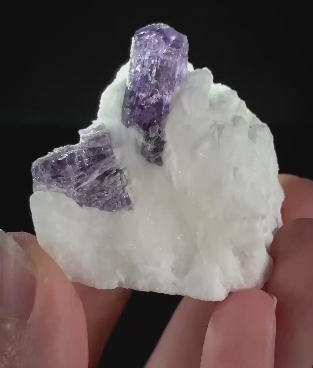 Scapolite var. Marialite on Feldspar Matrix (Afghanistan) | purple scapolite crystal, rare mineral specimen