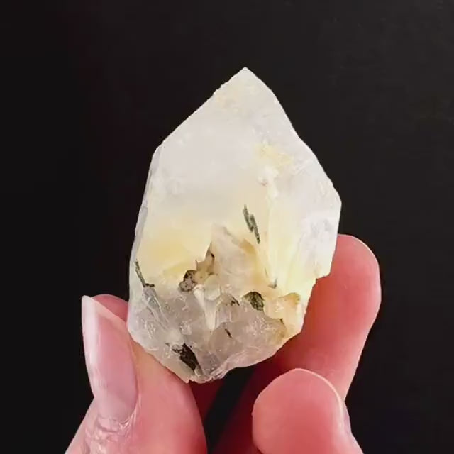 Yellow Bone Quartz & Epidote (Pakistan) | bone quartz, epidote quartz, green epidote, mango quartz