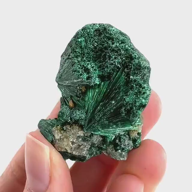 Fibrous Malachite (DR Congo) | raw green malachite crystal, mineral specimen
