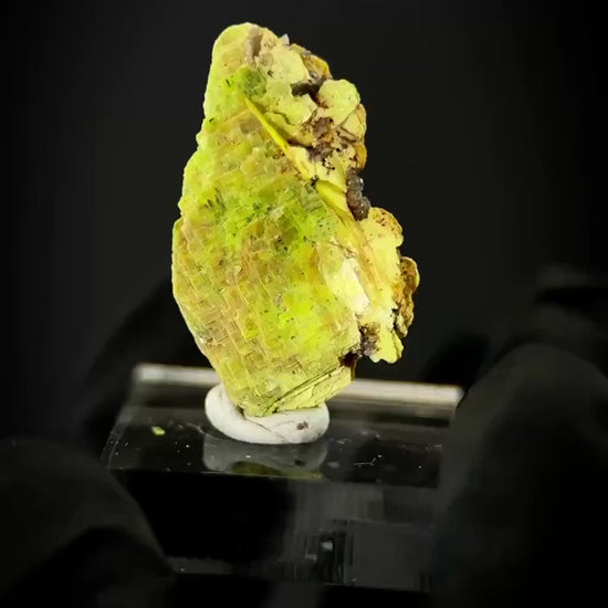 Uranocircite | fluorescent UV reactive crystal, rare mineral specimen from Germany