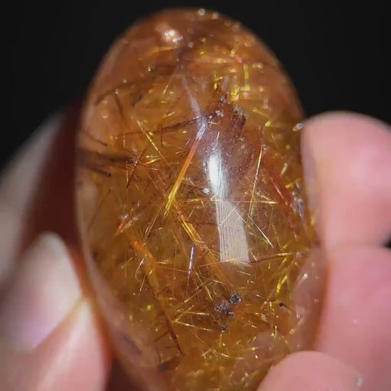 Copper Rutile Quartz Cabochon | Flashy Natural Gemstone