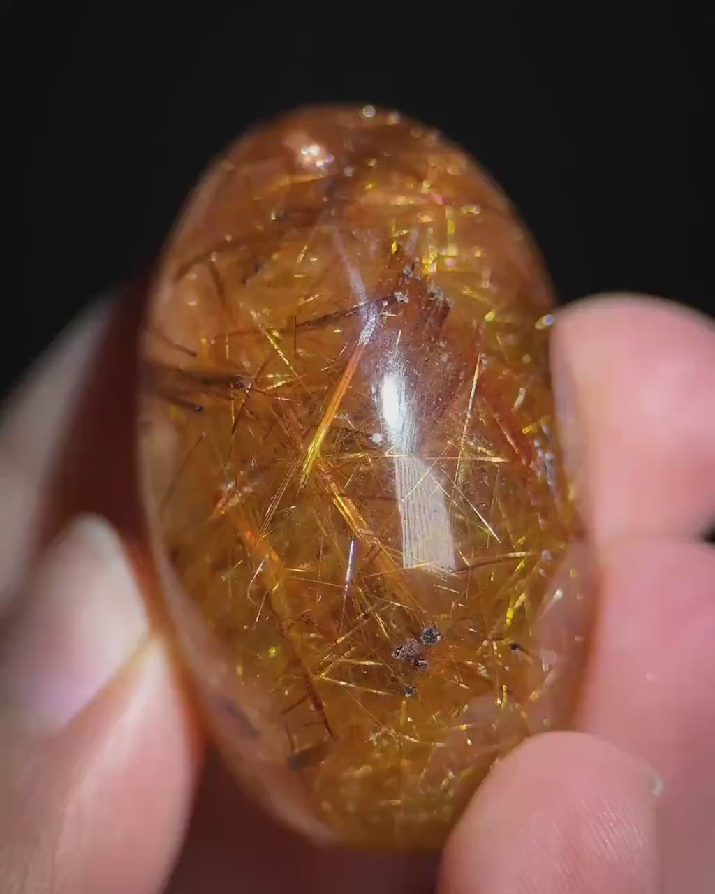 Copper Rutile Quartz Cabochon | Flashy Natural Gemstone
